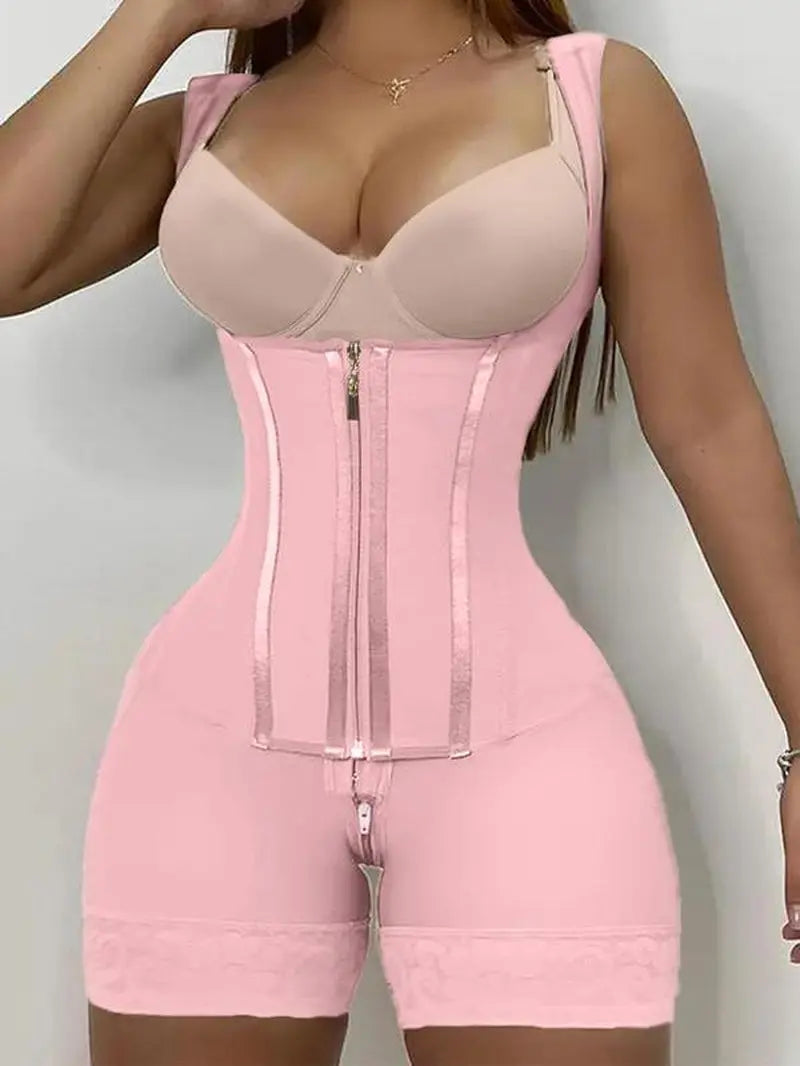 Christmas Women'S Solid Color Zipper Corset Shapewear Romper, Tummy Control Shaper, Women'S Shapewear for Daily Wear